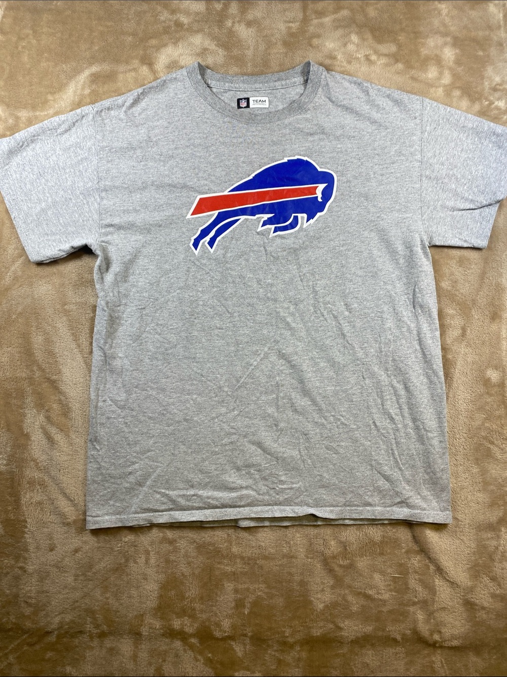 NFL Gray T-Shirt with Blue and Red Buffalo Bills Logo